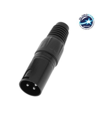 Αρσενικό Βύσμα XLR Male 3 PIN CANNON DMX High Quality Μαύρο GloboStar 51188